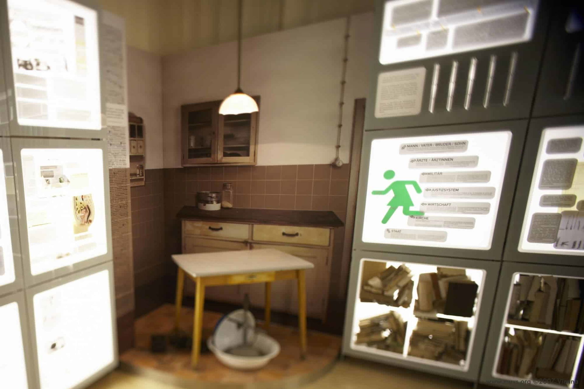 Küchenecke im Museum für Verhütung und Schwangerschaftsabbruch im 15. Bezirk